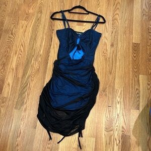 Brand New Current Mood rouched mesh layer cut out mini dress size XXL PLUS SIZE